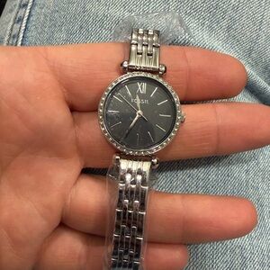 Fossil women mini silver stainless steel watch